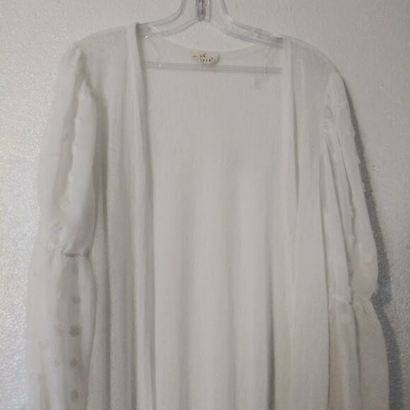 Ember women's size L white sheer cardigan sweater - Picture 2 of 16